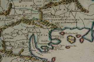 GRECE HELLAS CRETE AEGEAN SEA TURKEY BALKAN ENGRAVING MAP SANSON 1694 