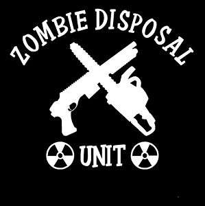 Zombie Disposal Unit Decal Sticker Zombieland Car 4x4  