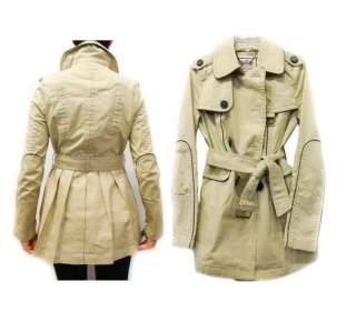   COUTURE Womens Washed Khaki Twill Skylar Classic Trench Coat Jacket