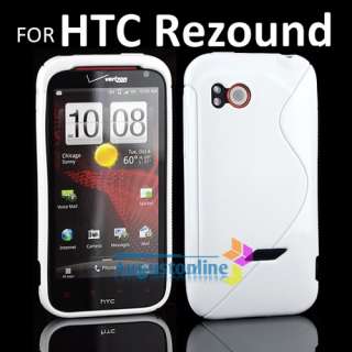 White TPU Gel Soft Skin Case Cover For Verizon HTC Rezound 4G Vigor 