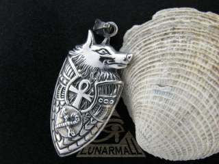 Egyptian Silver Jewelry Shield Of Jackal God Anubis  