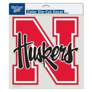  Nebraska Huskers Die Cut Decal   8x8 Color Sports 