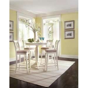  3Pc. Camden White Bar Height Ped Table Set