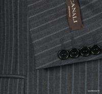 2590 NEW CANALI Italy Pure Wool 46R 46 Gray Suit 2Btn Flat Front 