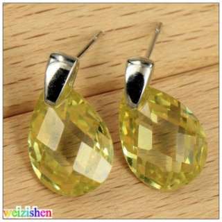 Yellow Citrine Gemstones Jewelry Studs Earrings  