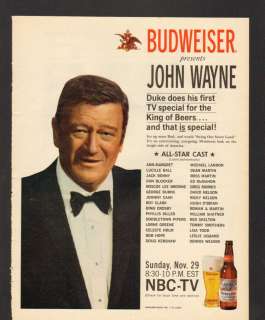 1970 Print AD Budweiser John Wayne all star cast  