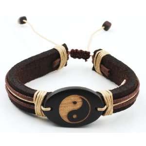   Trendy Celeb Genuine Leather Bracelet   YINYANG: Amex Jewelry: Jewelry