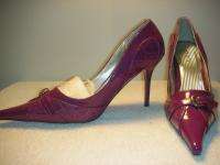 SPICY Purple crocodile & buckle pointed toe pumps  size 7  3.5 heel 