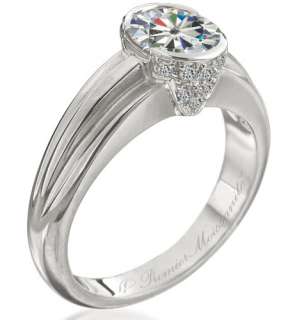 White Gold Engagement Ring 1.9 cts Moissanite & Diamond  