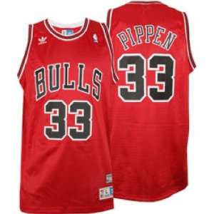  Men`s Chicago Bulls #33 Scottie Pippen Red Retired Jersey 