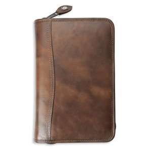   Leather Binder with Multi Pockets, 46074   Dark Tan