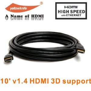  YELLOWKNIFE   10FT (3M) v1.4 High Speed Gold HDMI Cable 