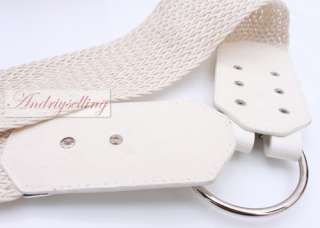 Womens Girls Adjustable Fashion Knitting Knit Wide Waist Leather 