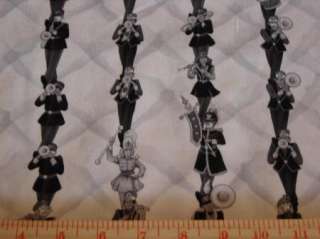 Fabric Marching band music black grey musical cool!  