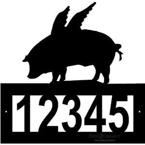   Steel Flying Pig address sign   When Pigs Fly Patio, Lawn & Garden