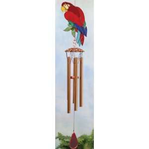    Gallery Art Glass Parrot Large Wind Chimes: Patio, Lawn & Garden