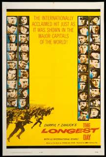 The Longest Day 1 Sheet Movie Poster   Near Mint  
