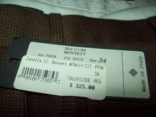 ZANELLA BENNETT CUFFED PANTS HOUNDSTOOTH 34 x 28 NWT $325.00  