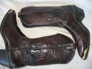   Cowboy Boots Cordovan Brown Leather Size 10EE Made in USA  
