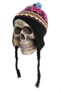 Unisex Trapper Hat Ski Earflap Toboggan Knit Beanie Jacquard Patterns 