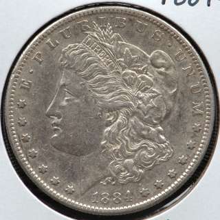 This is a 1884 S Morgan Silver Dollar in About Uncirculated condition 