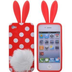  White Spots Pattern Rabbit Rubber TPU Case Cover for 
