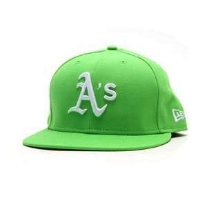  Oakland Athletics Basic Lime 59FIFTY Fitted Cap   Lime 7 5 