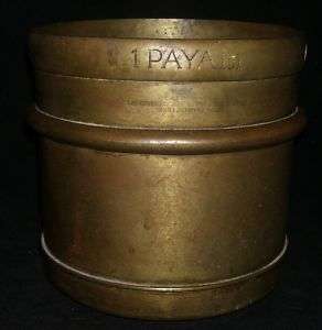 Antique Indian Brass Measure 1 PAYALI Grain Measure  