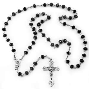   Rondelle Beads Jesus Cross in 7.5 mm x 7.5 mm   30 inch Necklace   6