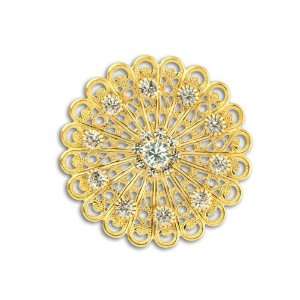  62010 38mm Gold Plated Filigree Round Crystal Arts 