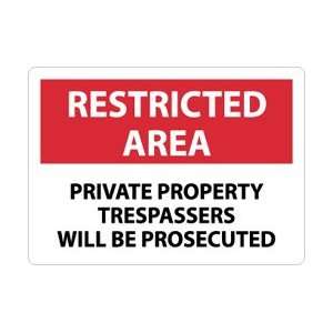 RA27RB   Restricted Area, Private Property Trespassers Will Be 