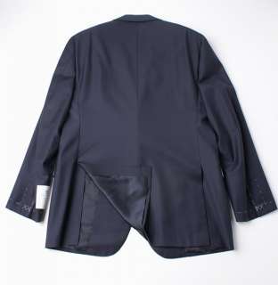 NWT OXXFORD 1220 Handmade Navy Blue Side Vent Wool Blazer Sport Coat 