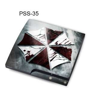   Skins PS3 Slim Decal/ resident evil umbrella logo: Video Games