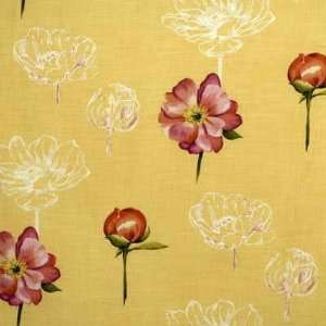  Sketchbook Peony   Yellow Indoor Multipurpose Fabric: Arts 