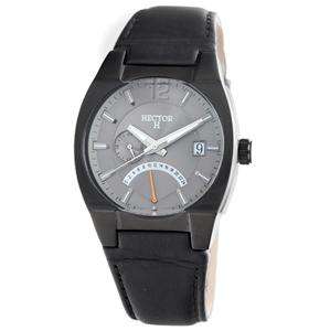   Mens Dual Time Date Leather 24 Hour Sub Dial Watch 665186  