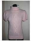   XL Womens S SWEATER PROJECT Fuzzy Knit Pink Cable S/S Turtleneck NWT