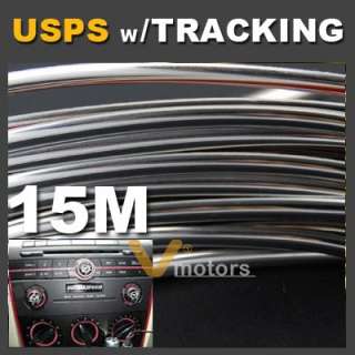15M Chrome Car Moulding Trim Strip For Headlight Switch Steering 