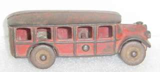Vintage Arcade Cast Iron Red Bus 1558 Toy Car  
