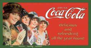 Drink Coca Cola Coke Year Round TIN SIGN vintage 1689  