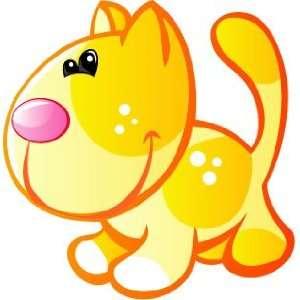  Childrens Wall Decals   Cute Baby Orange, Yellow Cartoon 