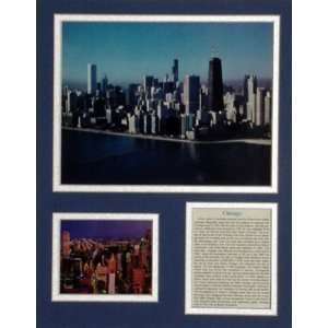 The Chicago Skyline Famous Landmark Picture Plaque Framed:  