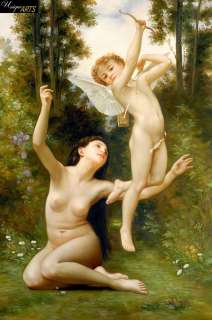 WILLIAM BOUGUEREAU LOVE HAS FLOWN 24x36 OIL REPRO  