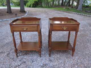 Pair of Henkel Harris Mahogany Side Tables, Solid Wood Vintage 