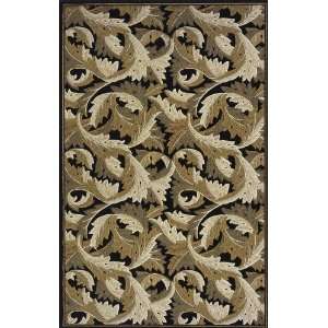  Momeni Nouveau Black Leaves Transitional 2 x 8 Runner 