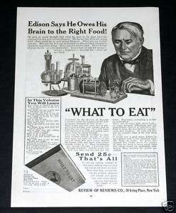 1918 OLD PRINT AD, THOMAS EDISON, LABORATORY ART WORK!  