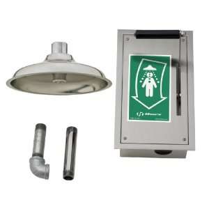 Haws 8164 Satin Finished Cast Aluminum Flush to ceiling mounted drench 