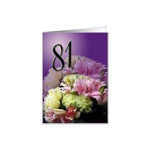  81st Happy Birthday   pink bouquet Card: Toys & Games