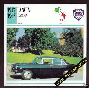 1957 1963 LANCIA FLAMINIA Car PICTURE SPEC INFO CARD  