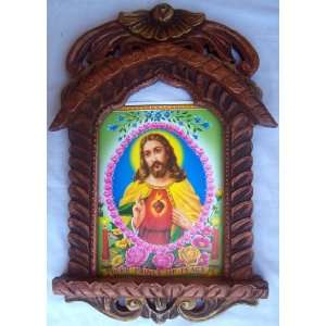  Christian God Lord Jesus Poster in Wood Craft Jharokha 