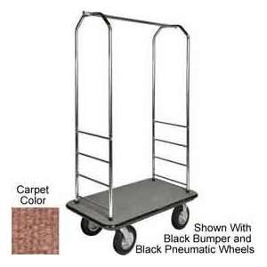  Easy Mover Bellman Cart Chrome, Tan Carpet, Gray Bumper, 8 